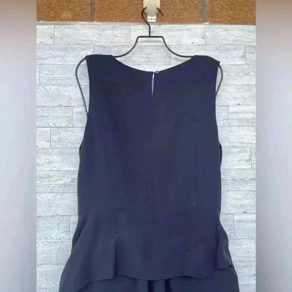 Morgane le fay navy blue silk chiffon dress size large - Picture 11 of 14